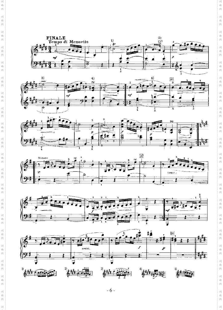 E大调奏鸣曲键盘类钢琴