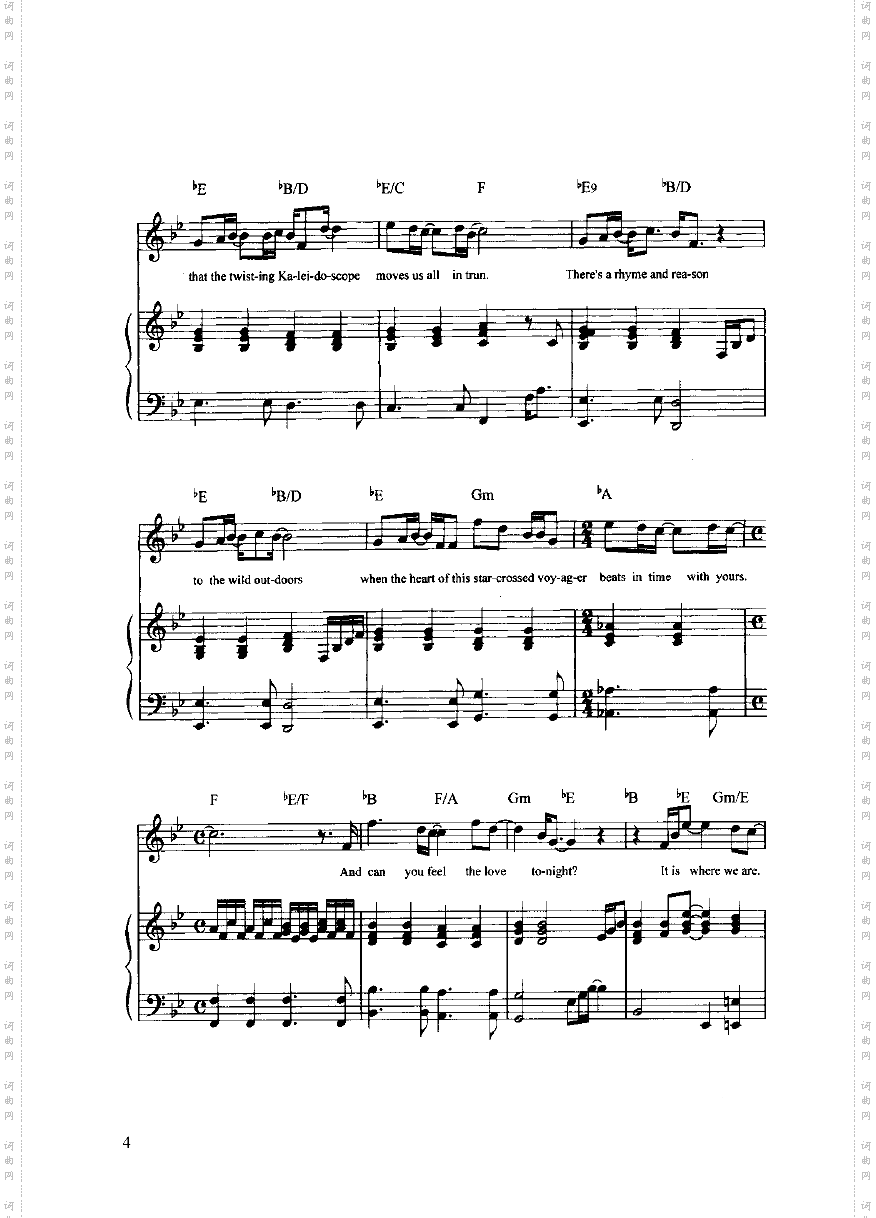 今夜你是否能感觉我的爱弹唱版键盘类钢琴