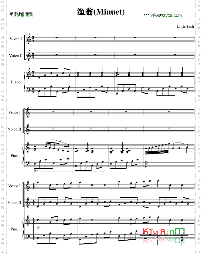 渔翁MinuetinC-巴赫