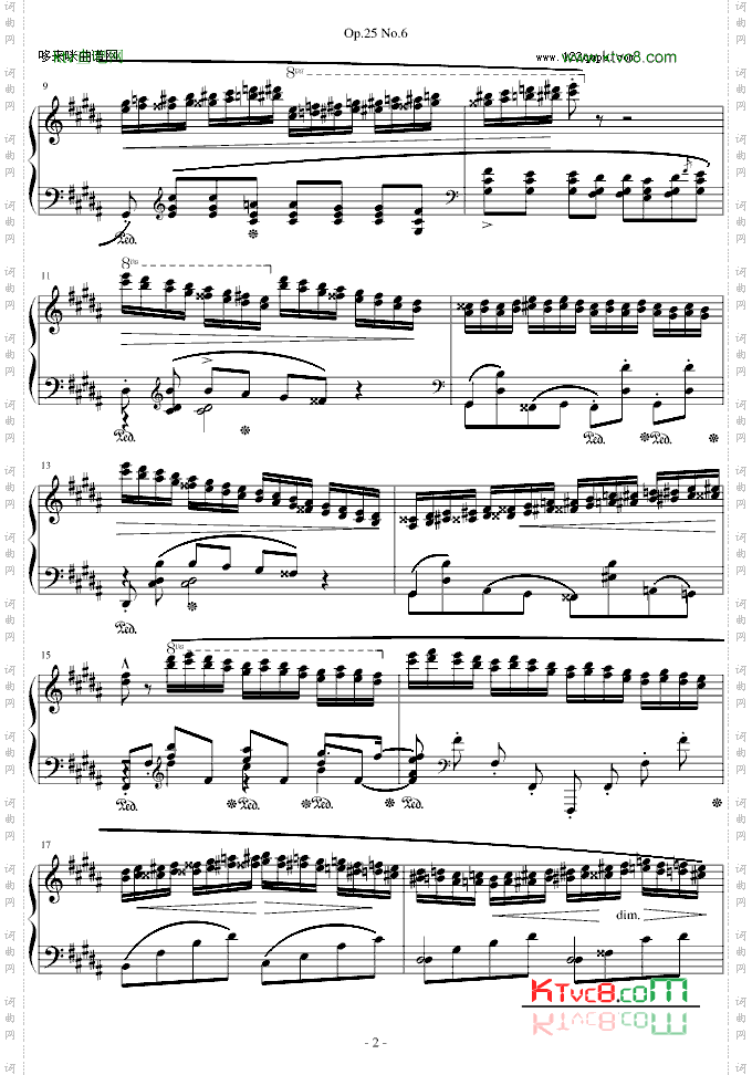 肖邦练习曲Op.25No.6-肖邦