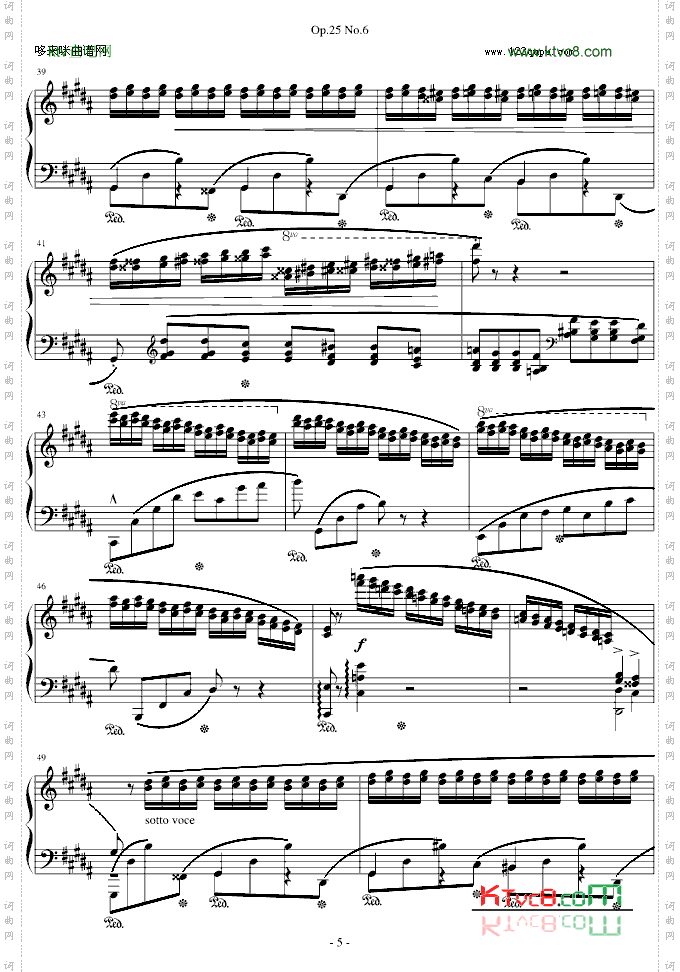 肖邦练习曲Op.25No.6-肖邦