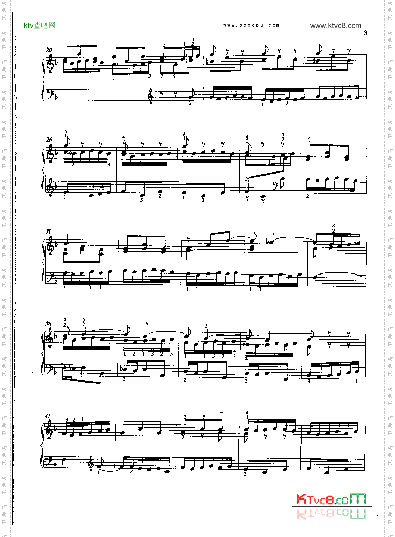 F大调序曲BWV820键盘类钢琴