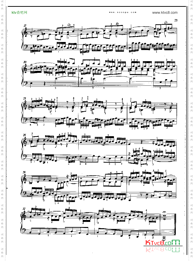 赋格曲BWV952键盘类钢琴