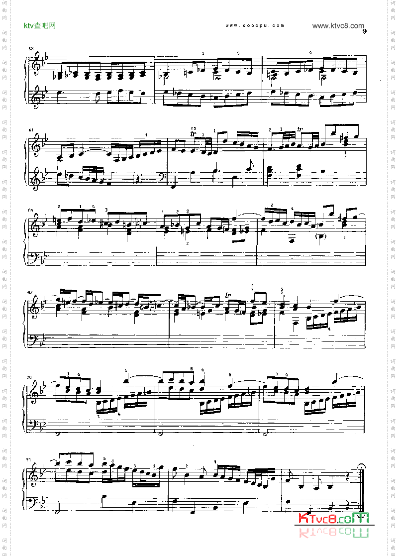 降B大调奏鸣曲K47.L46键盘类钢琴