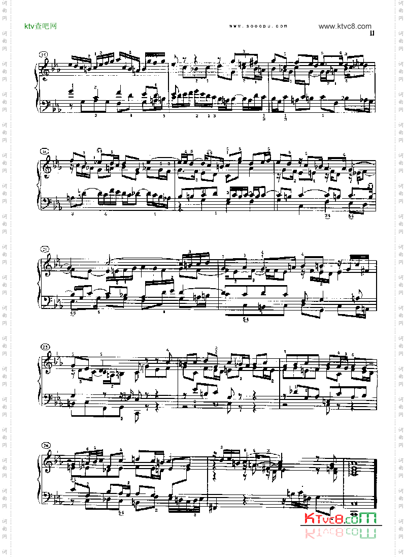 巴赫平均律曲集第二册第2首键盘类钢琴