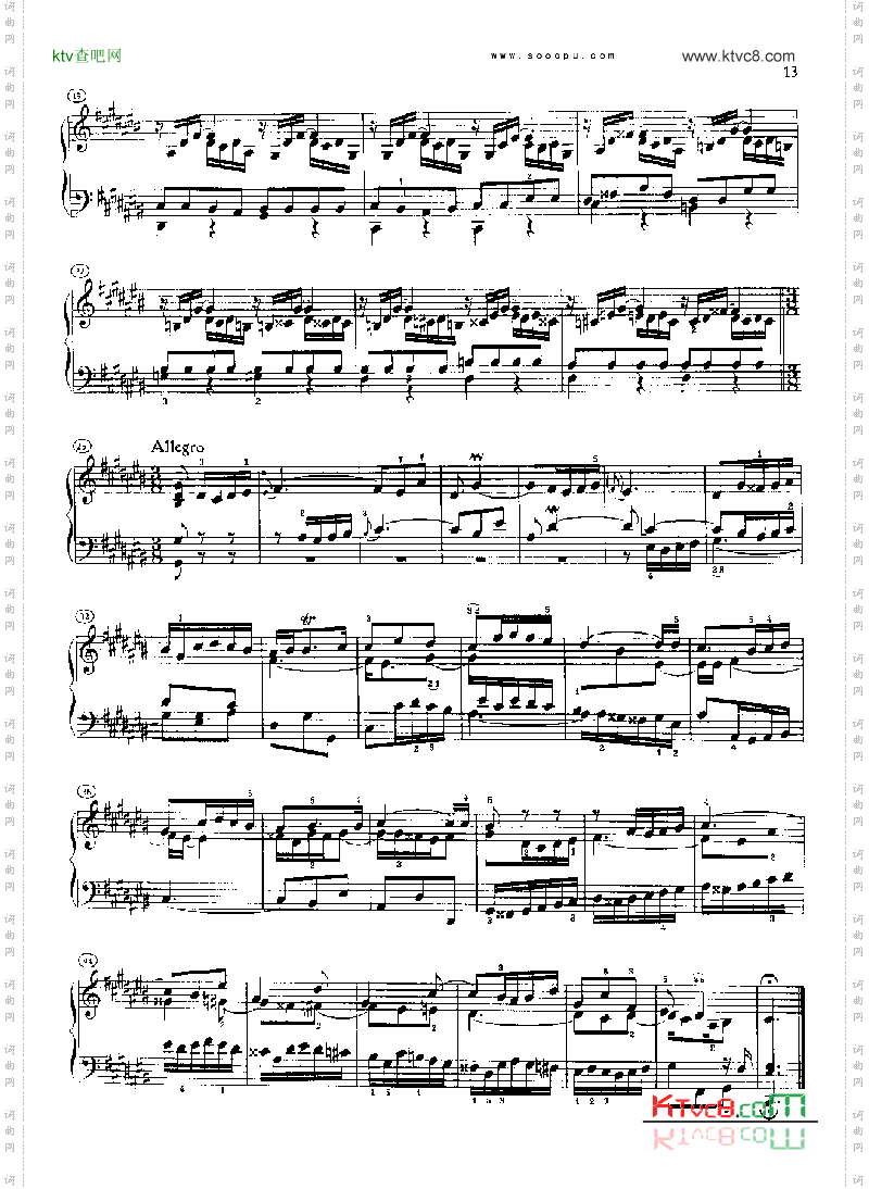 巴赫平均律曲集第二册第3首键盘类钢琴