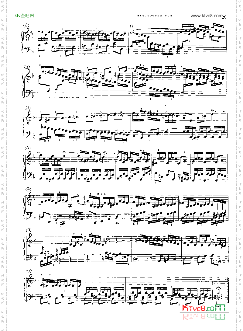 巴赫平均律曲集第二册第6首键盘类钢琴