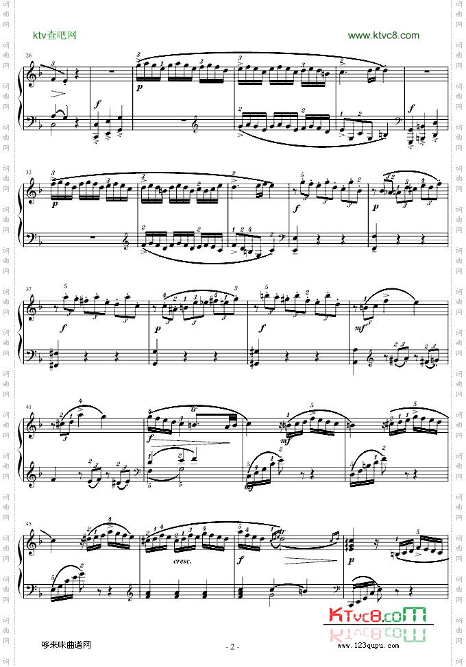 F大调钢琴奏鸣曲第一乐章-莫扎特