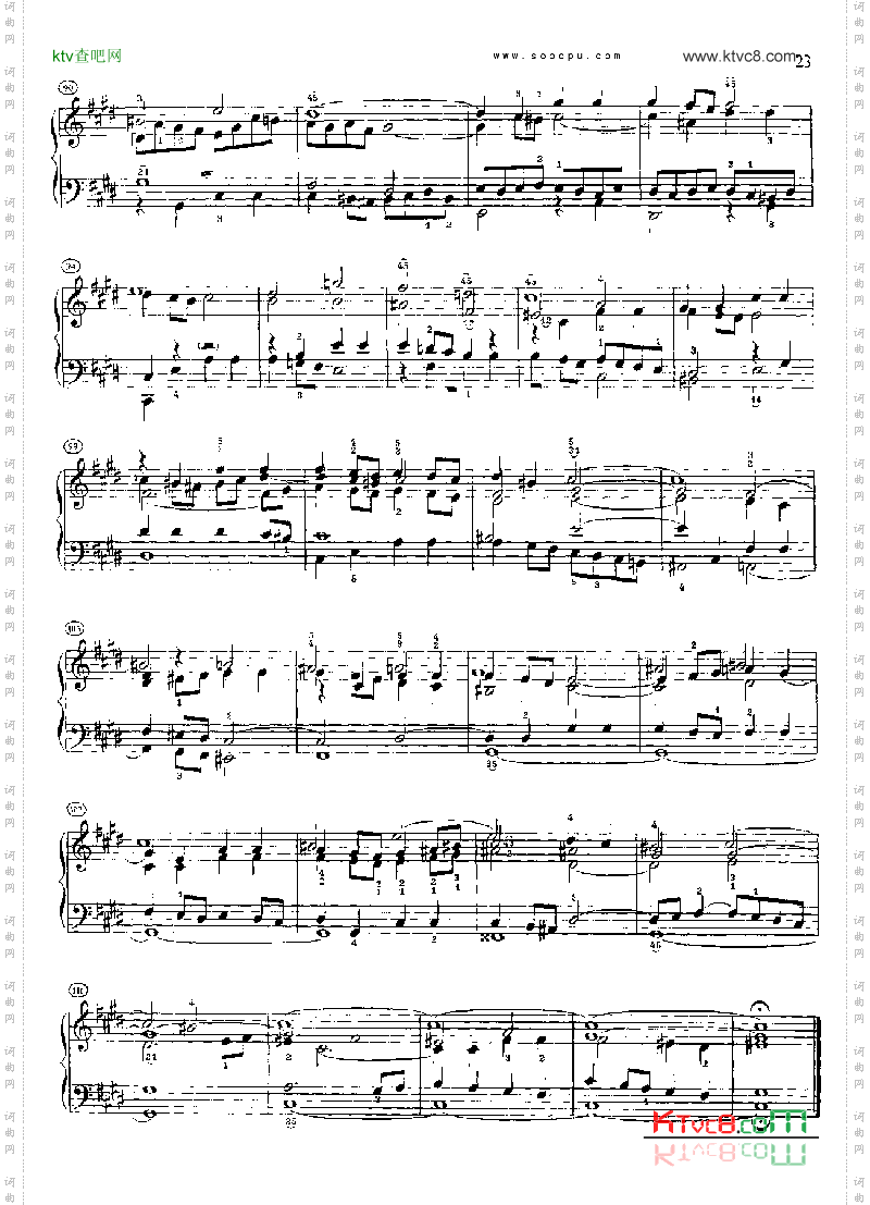 巴赫平均律曲集第一册第4首键盘类钢琴