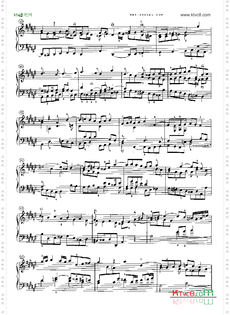 巴赫平均律曲集第一册第8首键盘类钢琴