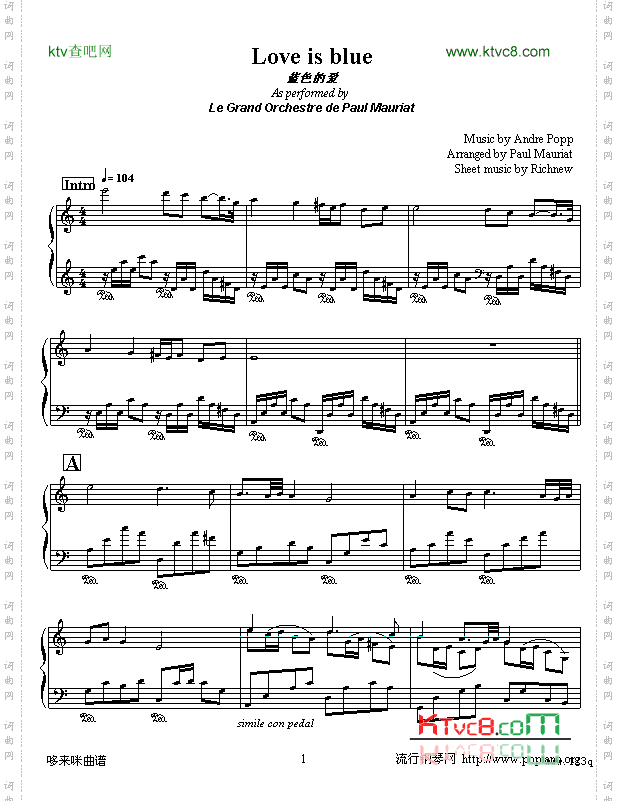 蓝色的爱-克莱德曼