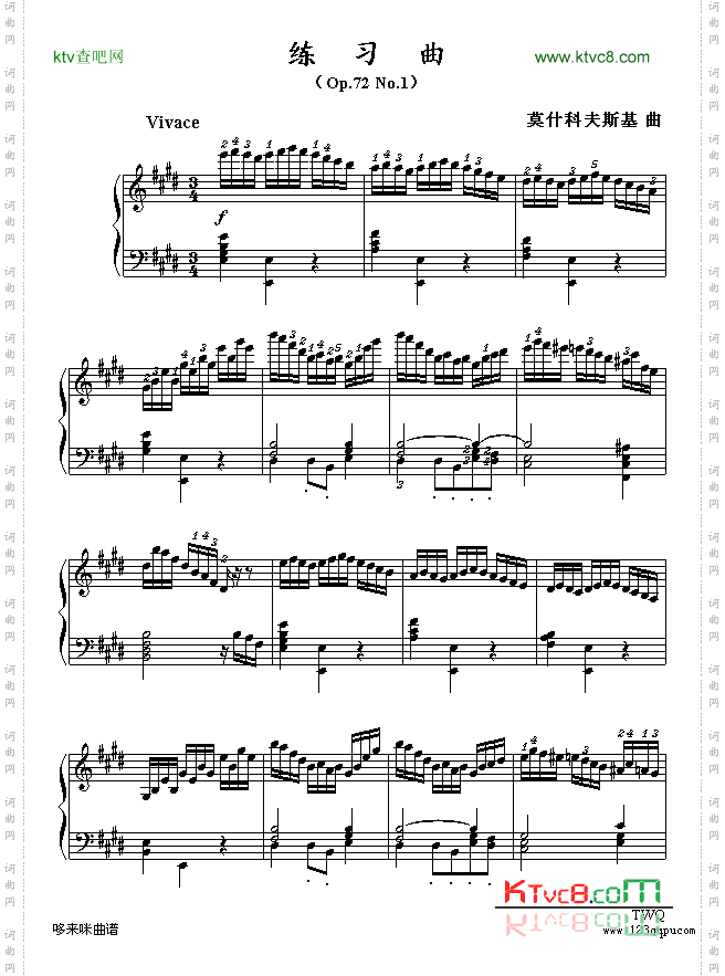 E大调练习曲-莫什科夫斯基