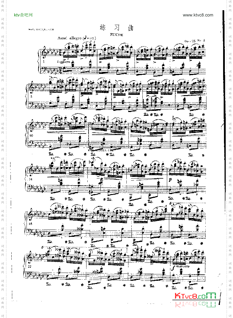 练习曲OP.25Nr9键盘类钢琴