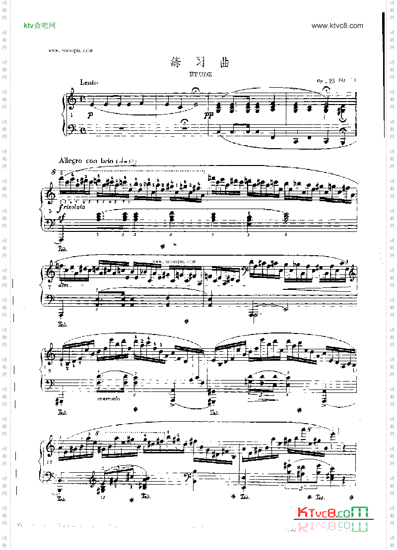 练习曲OP.25Nr11键盘类钢琴
