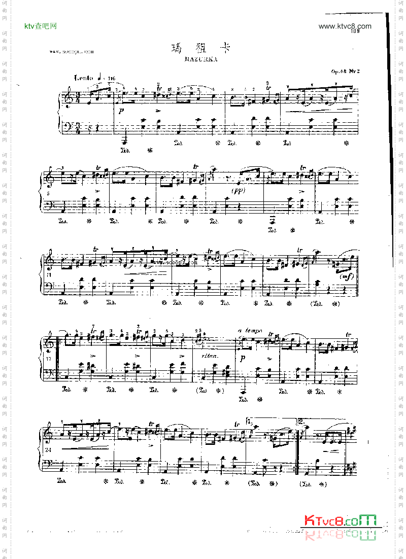 玛祖卡OP.68Nr2键盘类钢琴