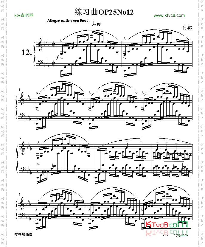 练习曲OP25No12-肖邦