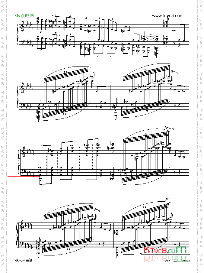 降b小调第一钢琴协奏曲两架钢琴谱-柴科夫斯基