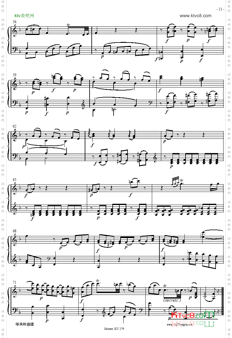 奏鸣曲SonatasK279Mvt.2-莫扎特