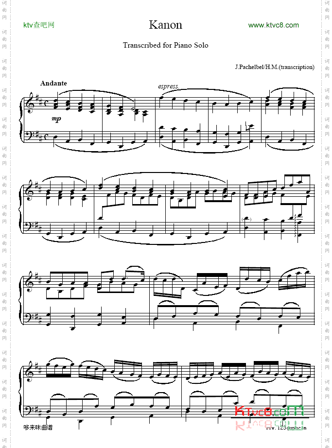 D大调卡农-CannonD-帕赫贝尔-Pachelbel