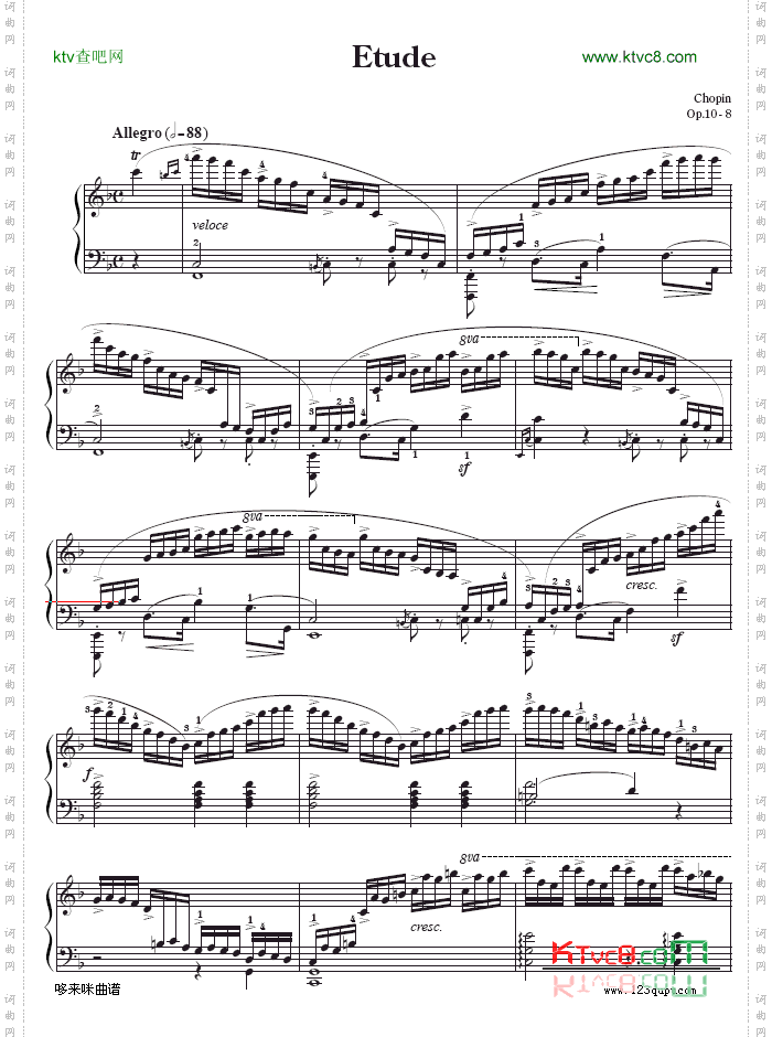 第八练习曲-EtudeOp.10-8-肖邦