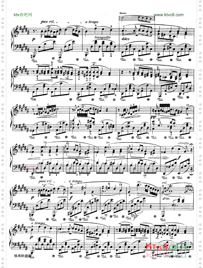 B大调夜曲作品32号-OP32NO.2-肖邦