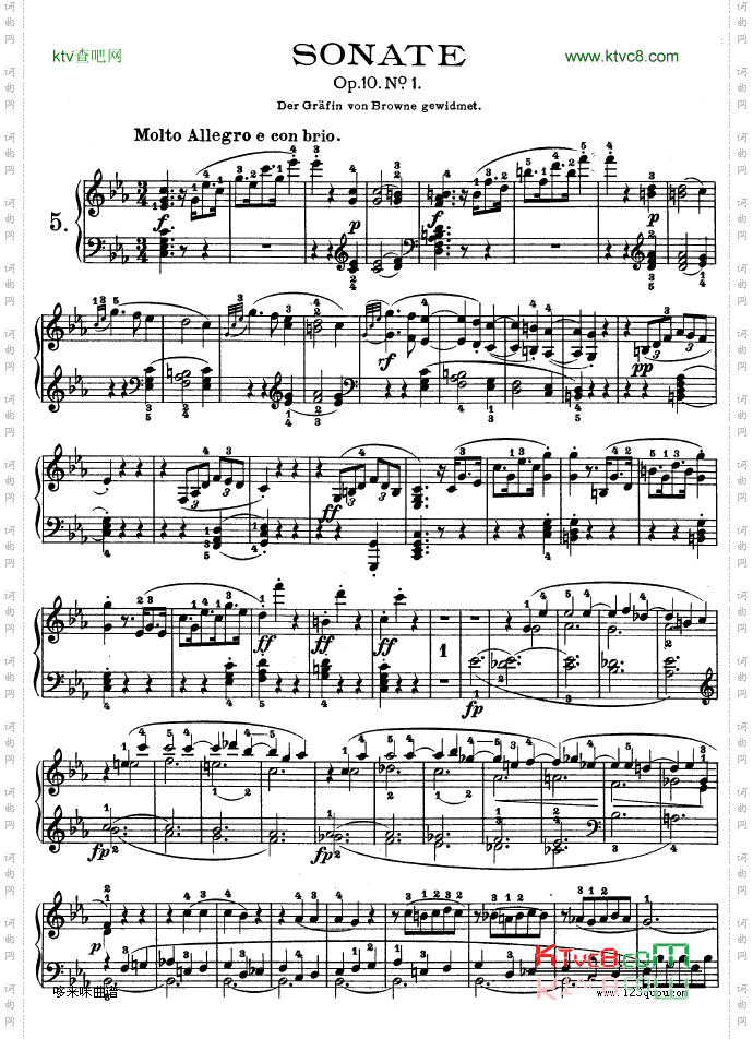 C小调第五钢琴奏鸣曲-Op.10—1-贝多芬