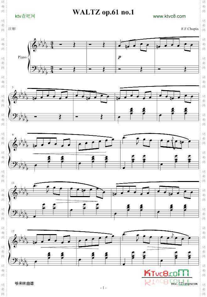WALTZop.61no.1-肖邦