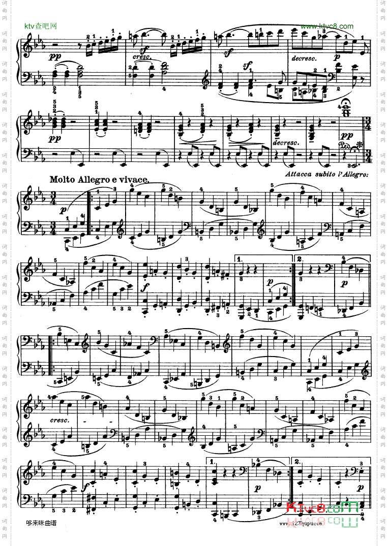 第十三钢琴奏鸣曲-Op.27No.1-贝多芬