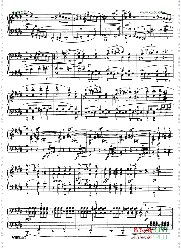 E大调第九钢琴奏鸣曲Op.14No—1-贝多芬