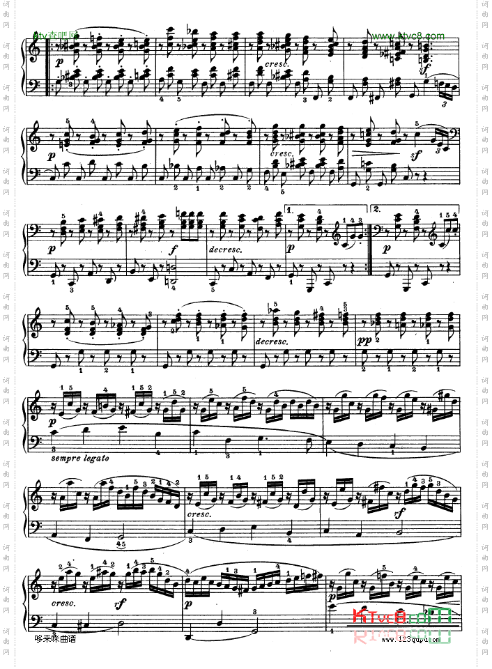 G大调第十钢琴奏鸣曲Op.14No--2-贝多芬