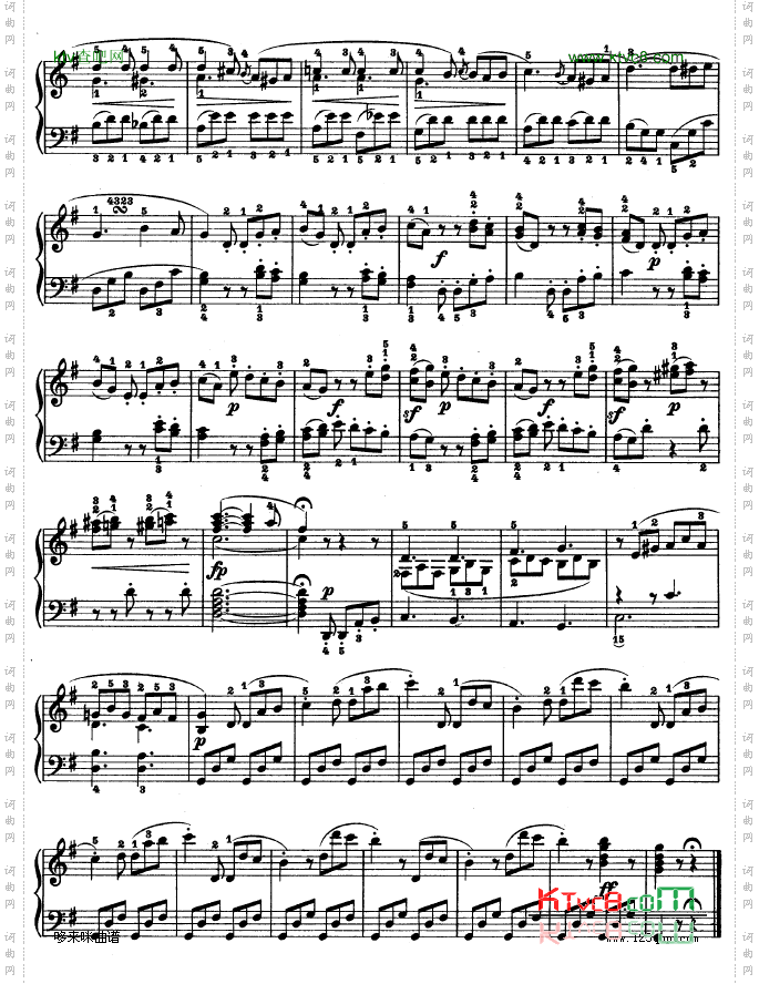 第十九钢琴奏鸣曲-Op.49No.1-贝多芬