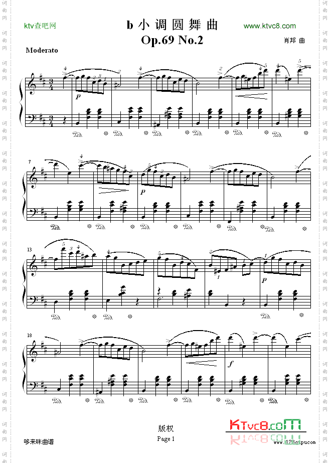 b小调圆舞曲Op.69No.2-肖邦