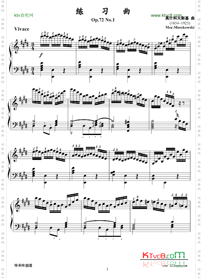 练习曲Op.72No.1-莫什科夫斯基