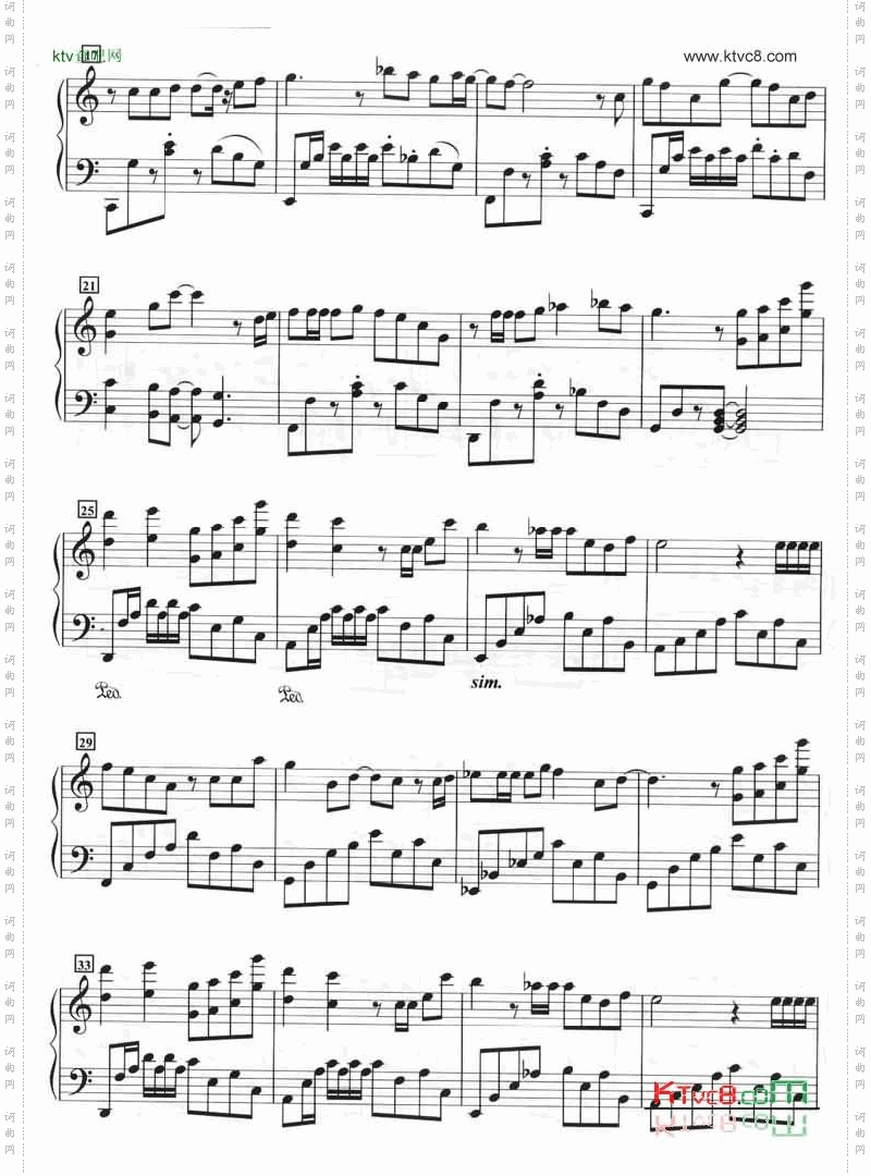 无可取代钢琴谱