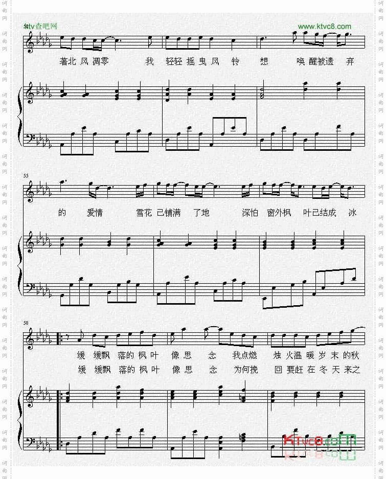 枫－周杰伦线谱弹唱版[完整版]