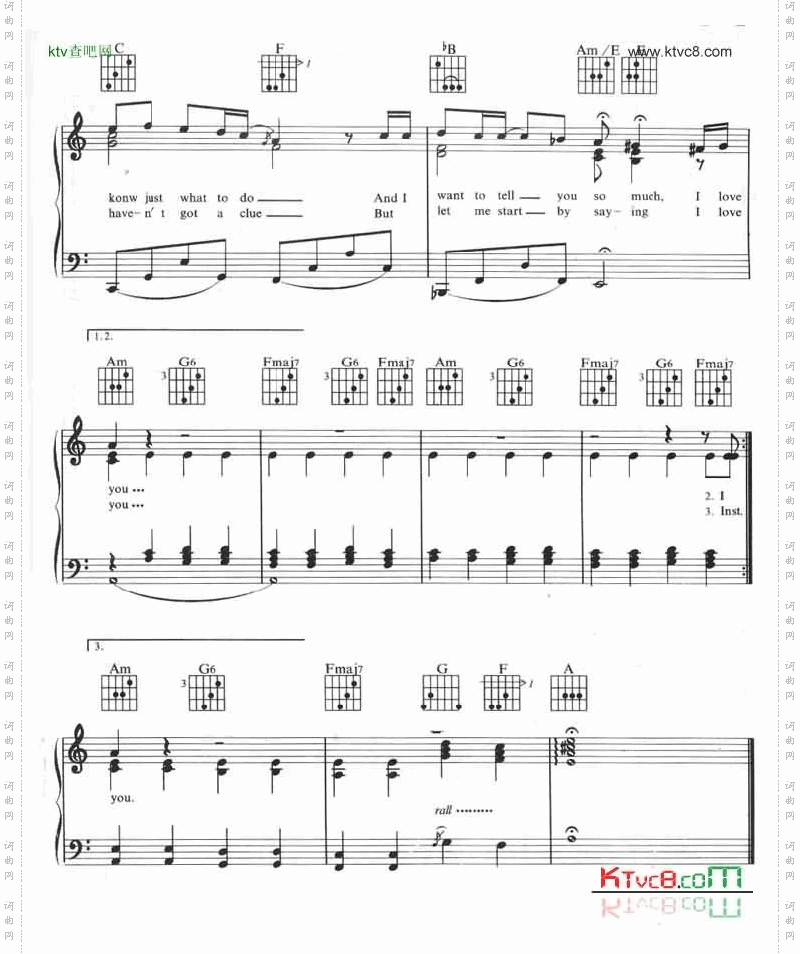 Hello线谱带吉他和弦