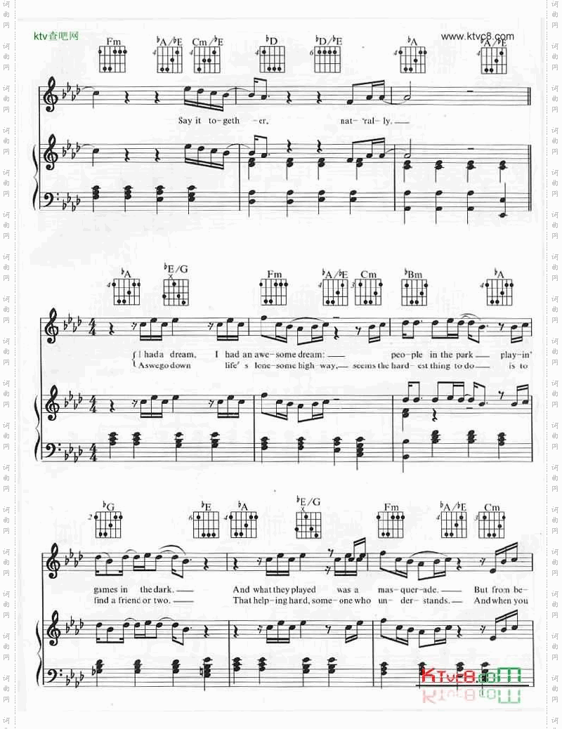 SayYouSayMe-SayYouSayMe钢琴谱+吉它和弦