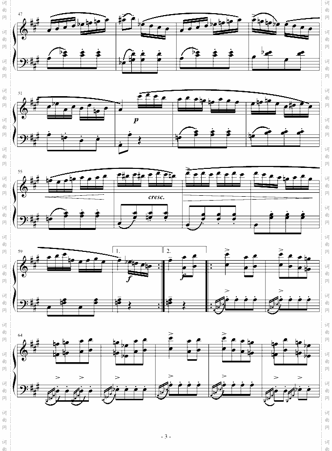 土耳其进行曲阿拉伯音阶版-C调