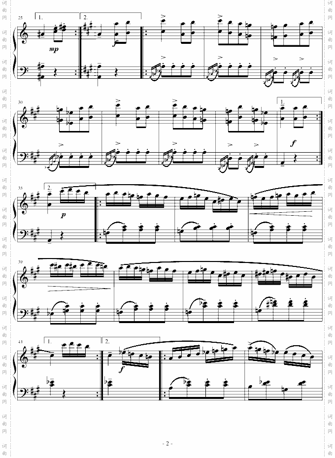 土耳其进行曲阿拉伯音阶版-C调