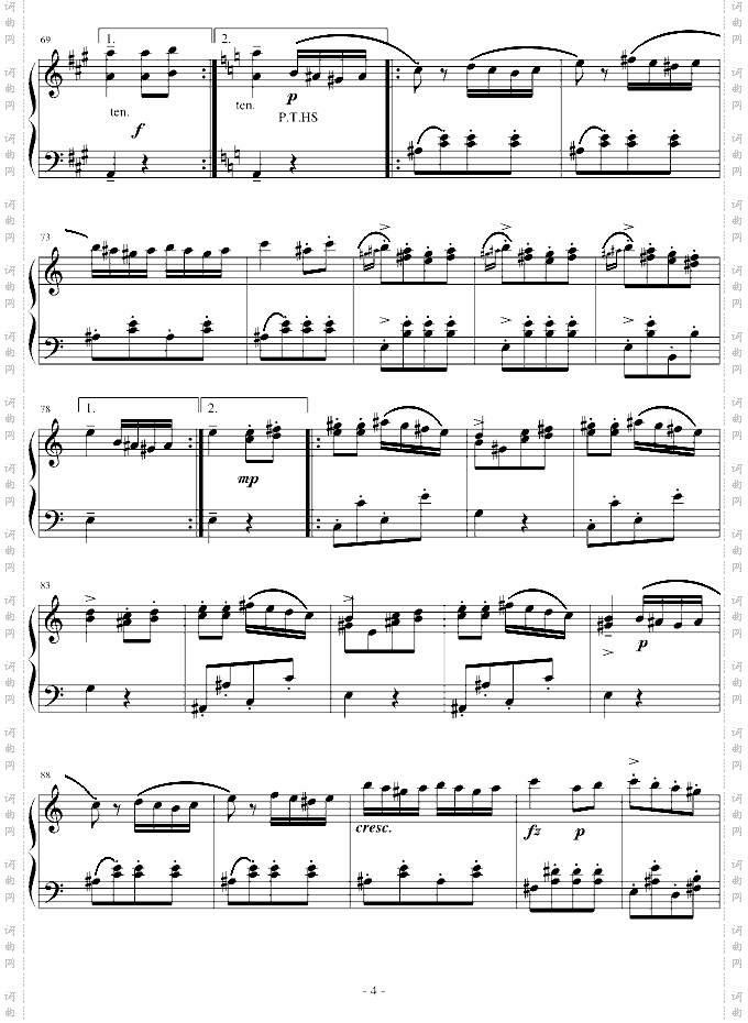 土耳其进行曲阿拉伯音阶版-C调