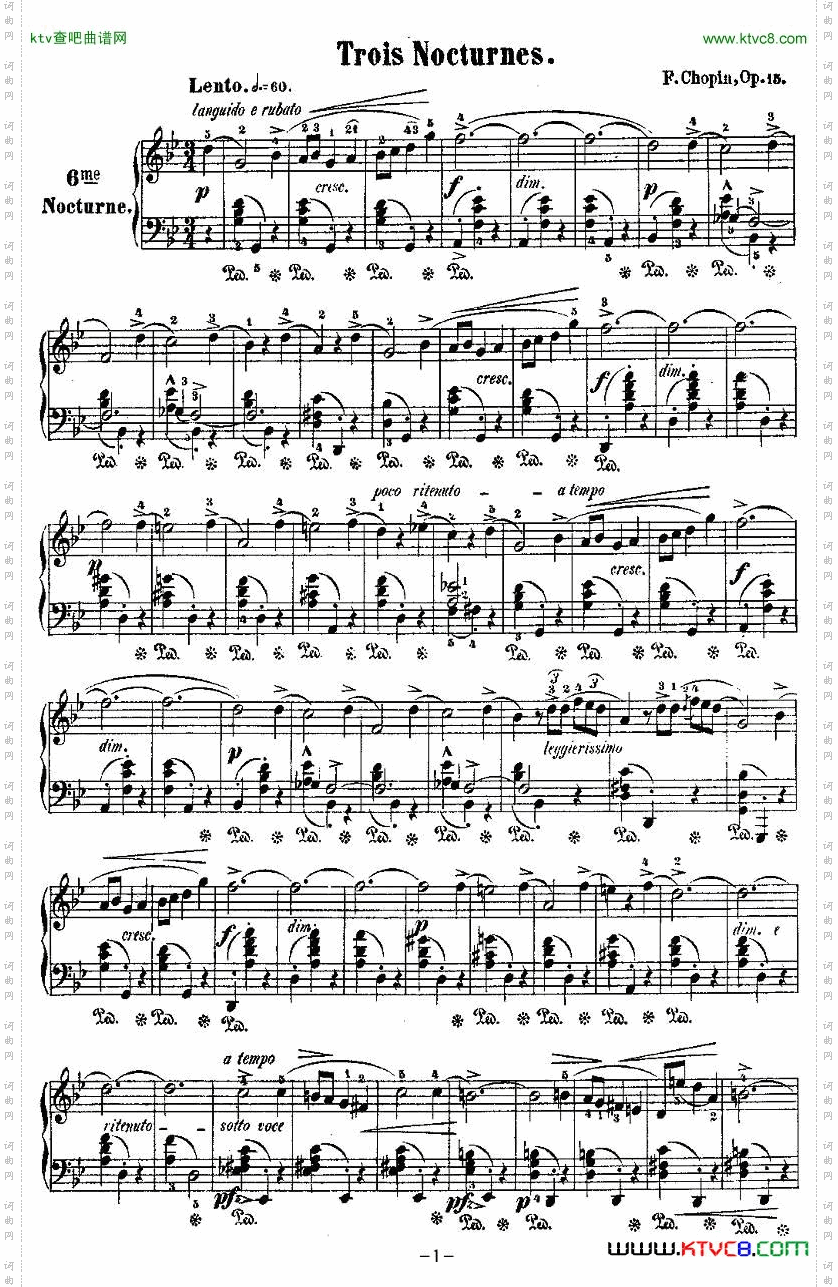 g小调夜曲Op.15-3TroisNocturnes