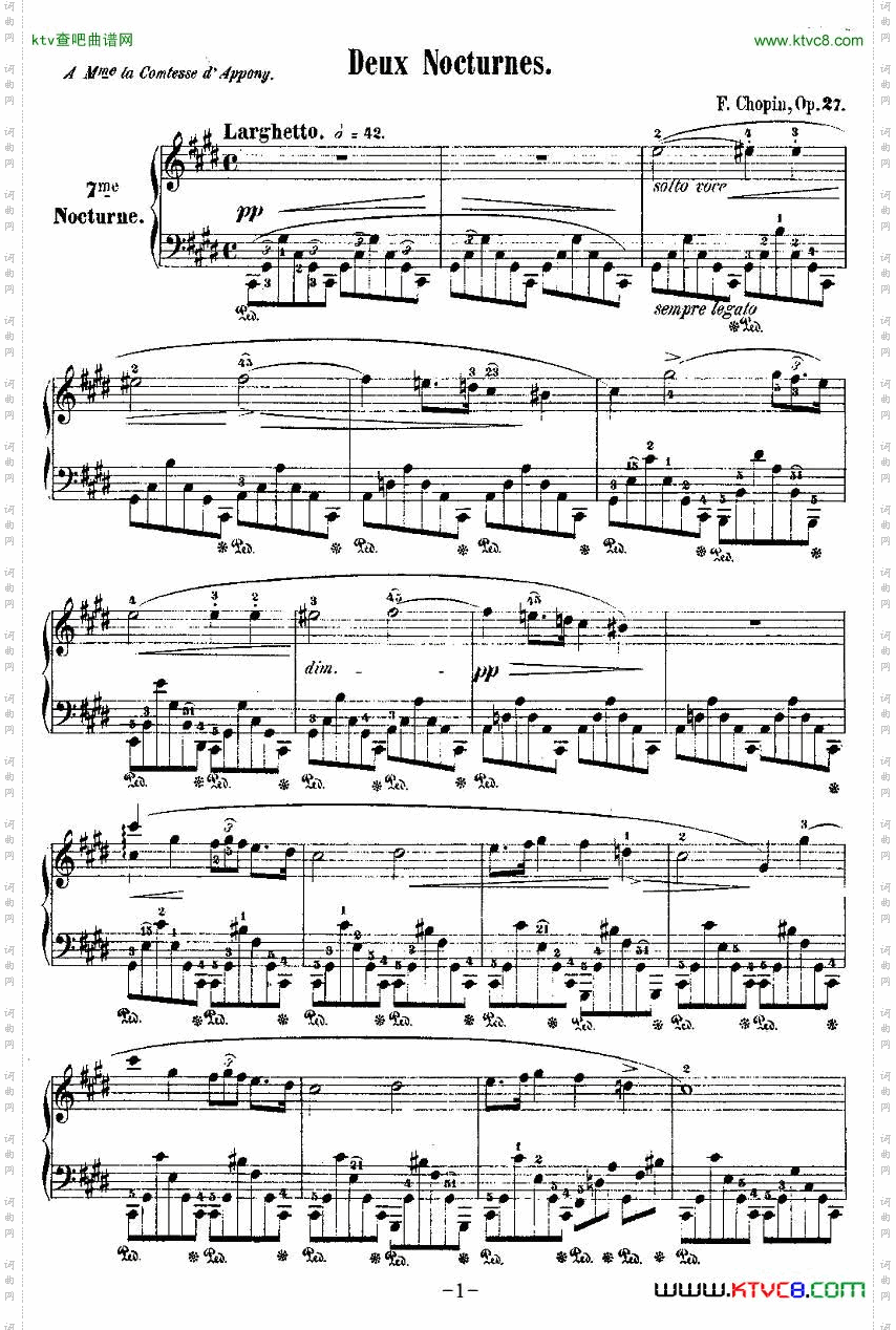 升C大调夜曲Op.27-1DeuxNocturnes