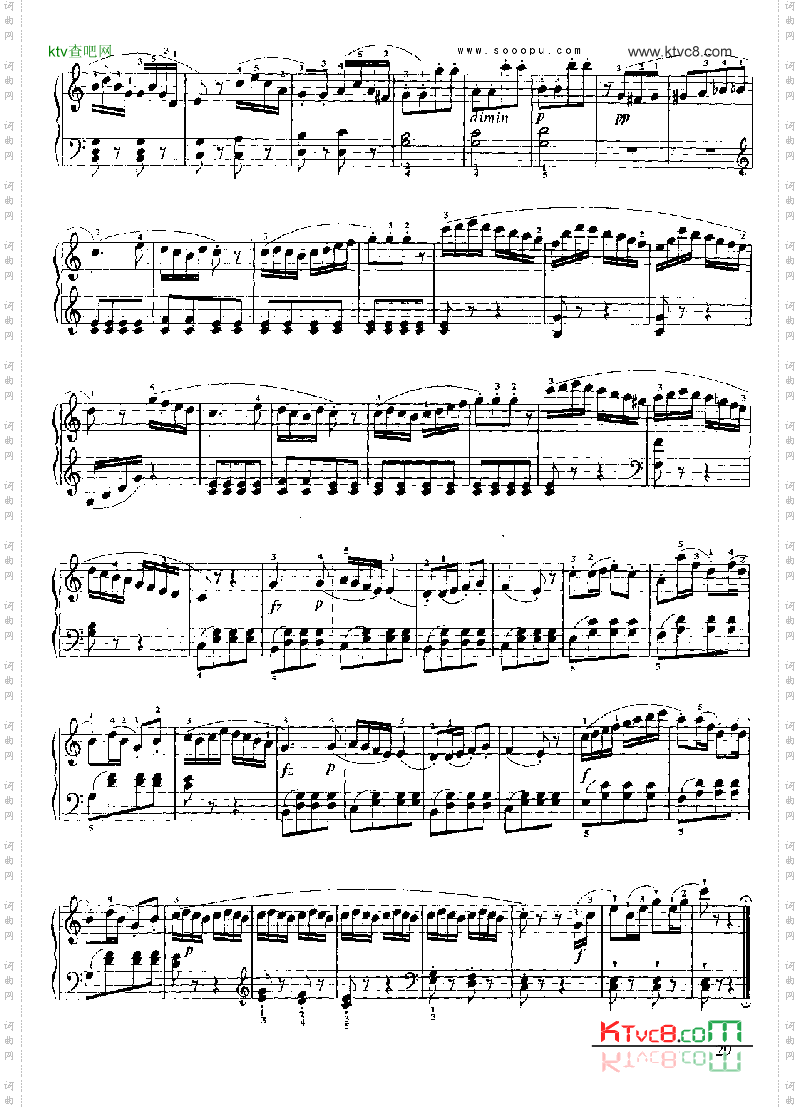 小奏鸣曲Op.36No.3键盘类钢琴