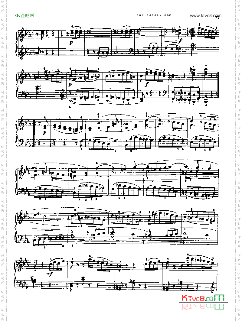 奏鸣曲九为冯.根青格夫人而作1789-1790键盘类钢琴