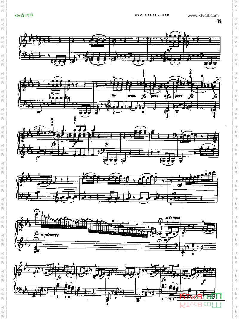 奏鸣曲九为冯.根青格夫人而作1789-1790键盘类钢琴