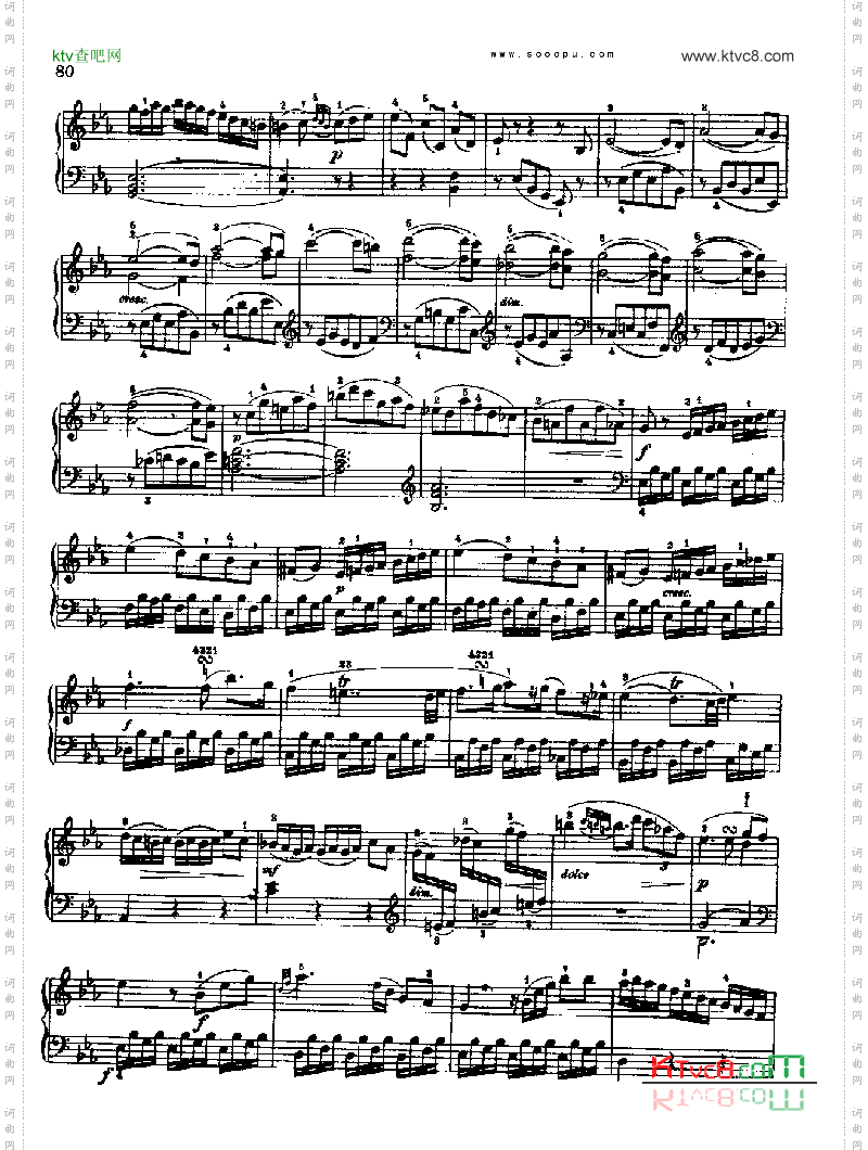 奏鸣曲九为冯.根青格夫人而作1789-1790键盘类钢琴