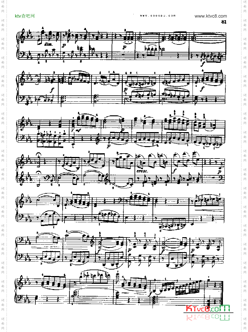 奏鸣曲九为冯.根青格夫人而作1789-1790键盘类钢琴
