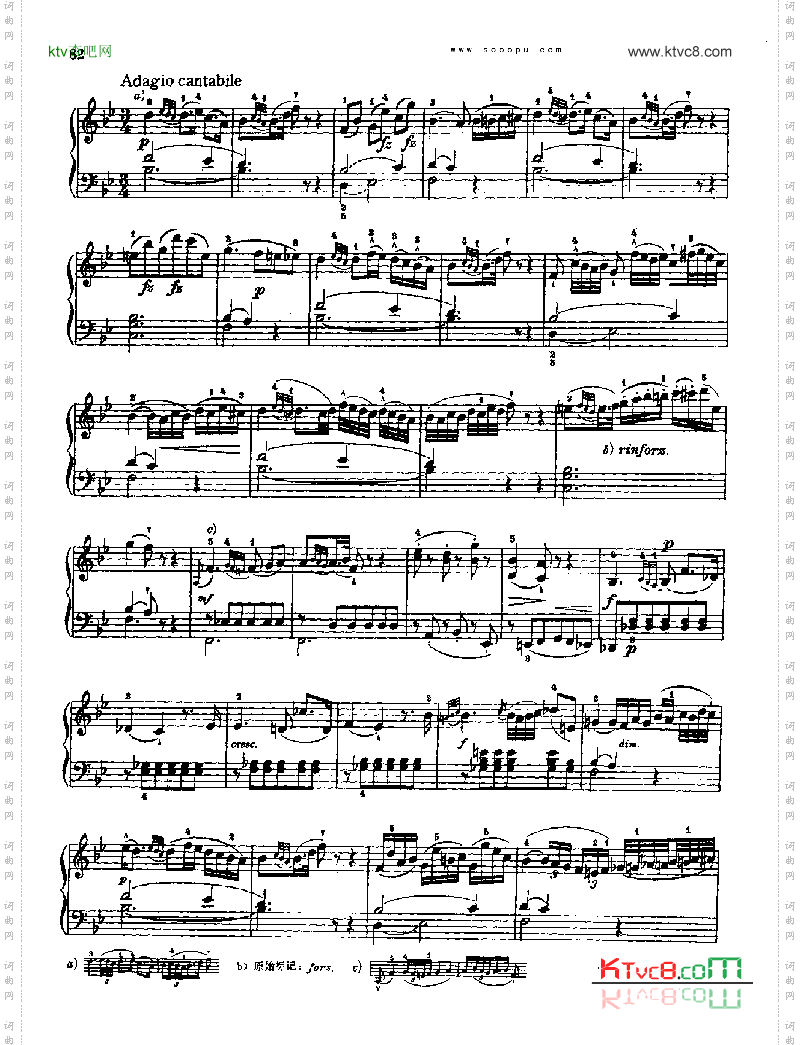 奏鸣曲九为冯.根青格夫人而作1789-1790键盘类钢琴