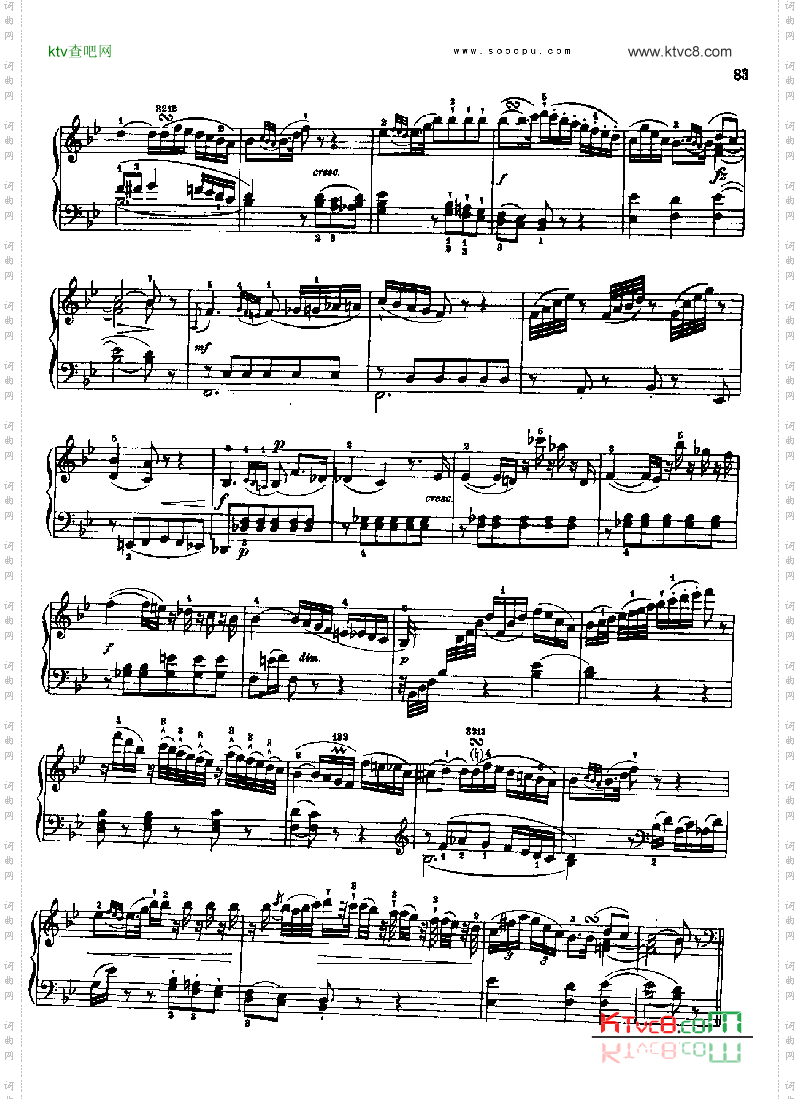 奏鸣曲九为冯.根青格夫人而作1789-1790键盘类钢琴