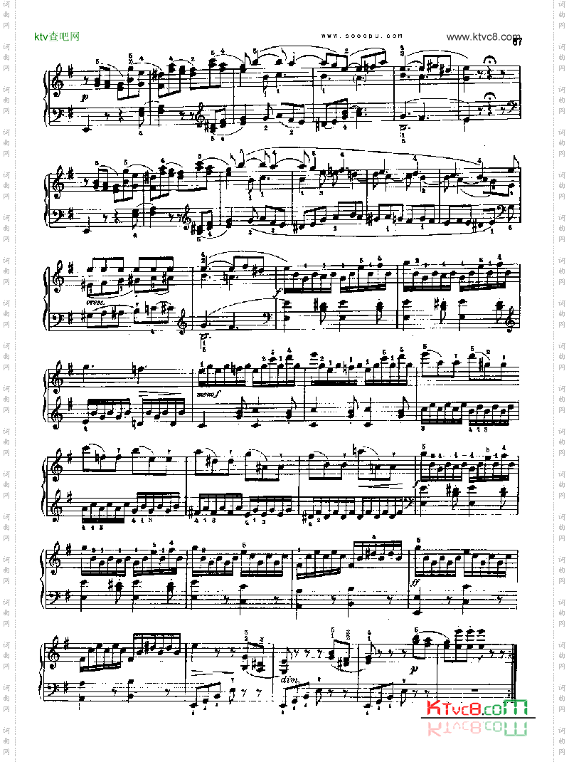 奏鸣曲八1778年出版键盘类钢琴